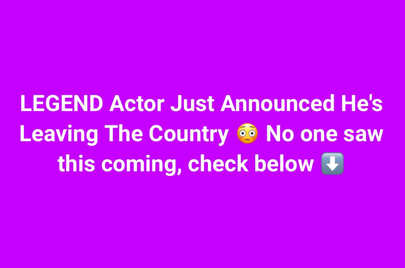 Farewell To The Legend Actor – Here’s Where He’s Heading…